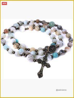 Twistable 5 Decade Rosary Bracelet with Virgin Mary Medal and Crucifix